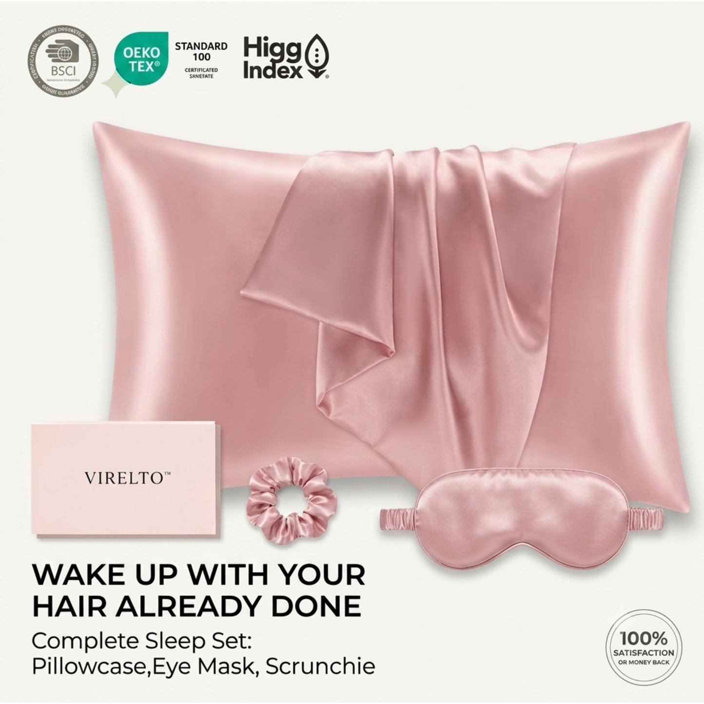 Virelto™ | 22-Momme Mulberry Silk Beauty Sleep Set (3-Piece)