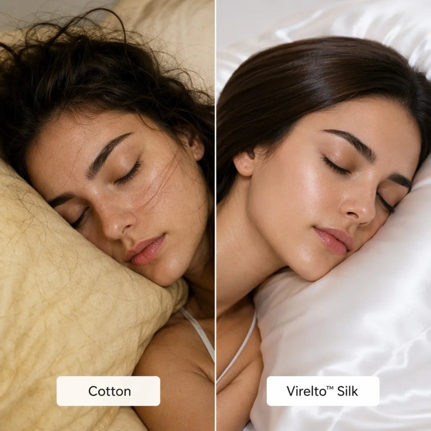 Virelto Silk Pillowcase - Silk vs Cotton Comparison